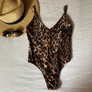 Leopard Print Swim - One Piece - Low Back - Small - Salero Swim (from PacSun)
